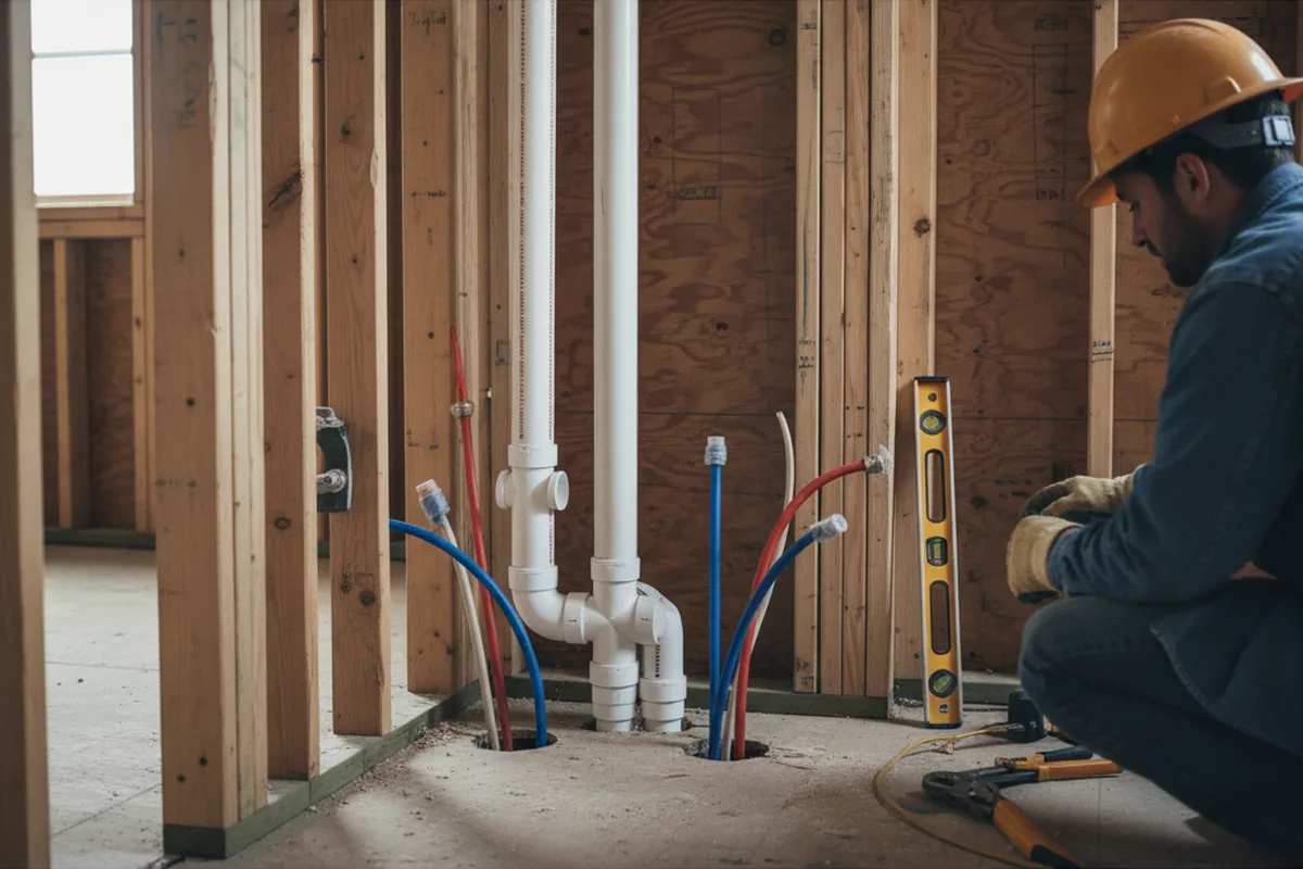 Drain and supply rough-in during Garbage Disposal Repair in Eldridge